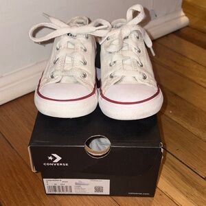 Converse Kids White Low-Top Sneakers with Red Accent